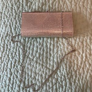 Rhinestone clutch with long chain
